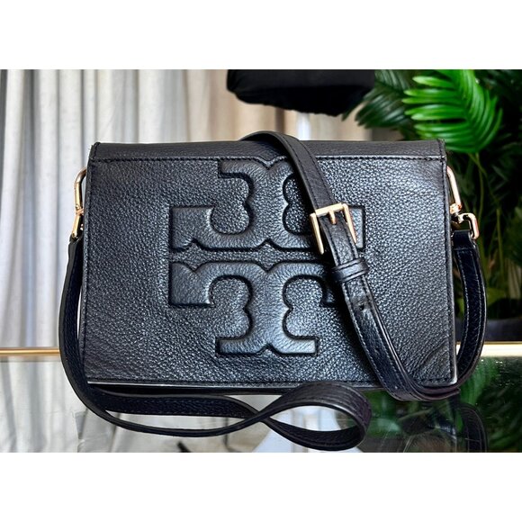 ✺ AUTHENTIC TORY BURCH BLACK LEATHER BOMBE SHOULDER BAG/CROSSBODY - Picture 13 of 13